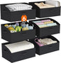 Lifewit Trapezoid Closet Storage Bins for Shelf, 6 Packs Non-woven Closet Organizer Baskets with Handles, Foldable Clothes Containers Boxes for Clothing, Book, Purse, 19L, Large, Black