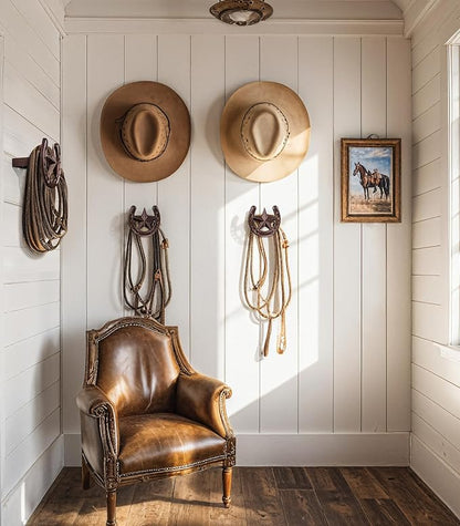 Cowboy Hat Hanger Wall Mount, 4 Pack Cowboy Hat Rack, Metal Horseshoe Hook, Horseshoe Decor, Western Hat Hook for Wall, Hat Holder for Entryway Closet, Bridle Hook for Tack Room, Horse Supplies