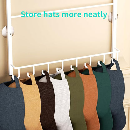 HapiRm Over Door Hat Rack - 3 Tier Wall Mounted Hat Organizer with 24 Hooks, Baseball Cap Organizer Storage Holds up to 24 Caps for Door, Bedroom, Closet