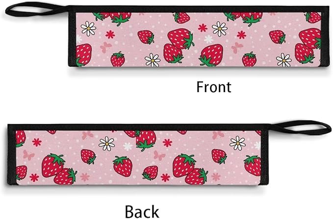 COEQINE Strawberry Travel Silverware Pink Cute Travel Frok Spoon Knife For Women Carrying Utensil Case With Zipper Leafprood Washable for Travel Work Picnic Camp