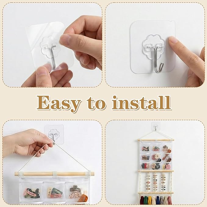 Hair Clip Holder Organizer Macrame Bow Organizer for Girls,Headband Holder Hair Accessories Storage Large Capacity Wall Hanging for Door Bedroom Wardrobe Home Decor (Beige B)