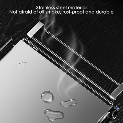 Cabinet Door Organizer – Foldable Storage Hanger with Stainless Steel Frame | Compact Adjustable Organizer Space Saving Design for Cabinet Door Home Kitchen Bathroom Shelving