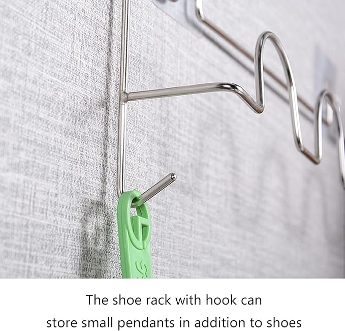 Shoes Holder Wall Mount Slipper Hanging Shelf Organizer Living Room Storage Rack Suction Cup Shoes Holder for Front Door