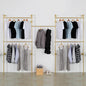 Industrial Pipe Clothing Rack Wall Mounted 5 Hanging Rods Garment Bar, Heavy Duty Closet Storage Rod Vintage Commercial Clothes Racks for Hallway Retail Boutique (Gold)