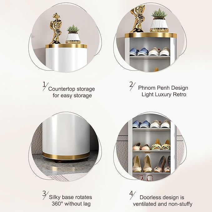 360-degree Rotating Shoe Cabinet, Shoe Rack For Entryway Shoe Storage Cabinet, Free Standing Metal Revolving Stand, Vertical Shoe Rack For Small Spaces Storage Simple And Modern ( Size : 32*120cm/12.6