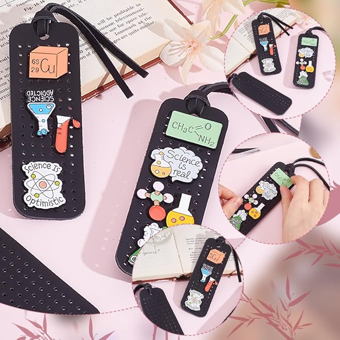 8 Sets Portable Leather Brooch Pin Display Holder, 4.72 x 1.57 Inch Rectangular Black Brooch Pin Storage Holder Enamel Pins Display Organizer With Rope for Jewelry Brooch Pins