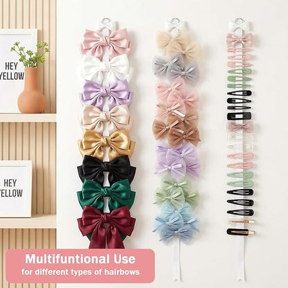 Mabor 3Pcs Hair Bow Holder, Hairbow Organizer Hanger for Girls Hair Bows, Ribbon Hairpin Organizer Storage for Women, Wall Hanging Alligator Clip Accessories