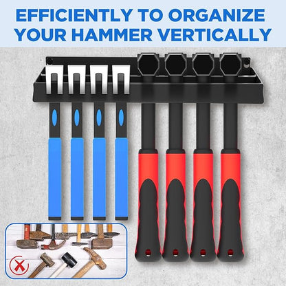 MAQUITA Wall Mount Screwdriver Organizer, Pliers Holder, Hammer Rack, Alloy Steel Hand Tool Storage Organizer for Garage Workshop