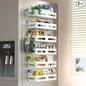 Sevenblue 6 Pack Strong Magnetic Spice Rack for Refrigerator, Multipurpose Magnetic Shelf for Fridge with 4 Hooks for kitchen and Bathroom Organization, White