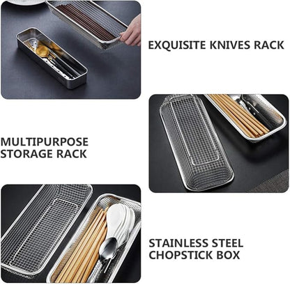 Stainless Steel Utensil Drying Rack: Stainless Steel Utensils Holder Dishwasher Silverware Basket Flatware Drying Rack Kitchen Counter Basket Organizer for Chopsticks, Spoons, Forks, Knifes