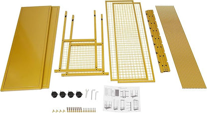 Double-Sided 16 Tier Ribbon Rack, Large Capacity Rolling Ribbon Wrapping Paper Organizer w/Top Shelf & Basket, Movable Metal Storage Cart for Home Retail Studio, 39"x13"x59" (Gold)