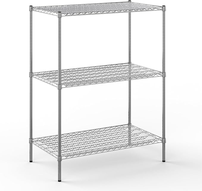 24" Deep x 42" Wide x 54" Height Wire Shelving Kit | 3-Tier | NSF Commercial Storage Rack Unit
