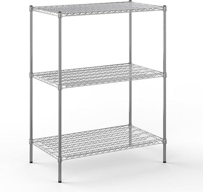 24" Deep x 42" Wide x 54" Height Wire Shelving Kit | 3-Tier | NSF Commercial Storage Rack Unit