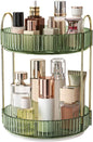 360° Rotating Makeup Organizer, Large Capacity Skincare Organizer, 2 Tier Cosmetic Skin Care Perfume Dresser Organizer, Fits Cosmetics, Perfume, Skin Care, Lipstick