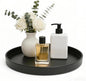2 Pack 9" Bathroom and Vanity Tray, ABS Bathroom Counter Organizer, Coffee Table Decor for Perfume, Candles, Keys &More. Kitchen Countertop Organizer, Decorative Tray Soap Holder, Black