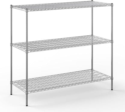 24" Deep x 60" Wide x 54" Height Wire Shelving Kit | 3-Tier | NSF Commercial Storage Rack Unit