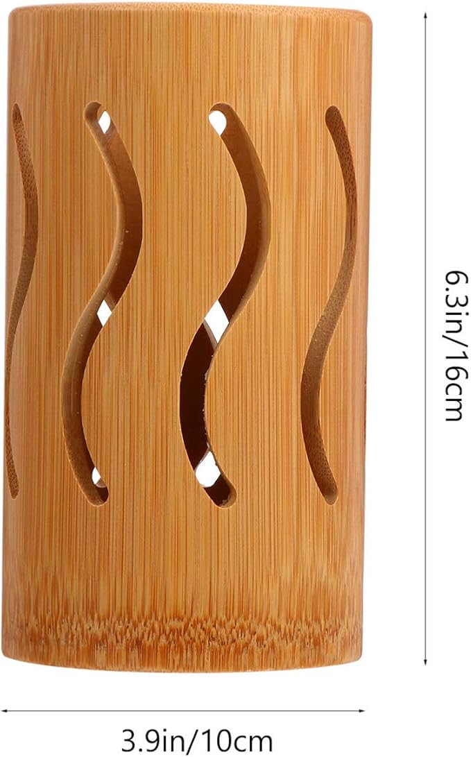 Cabilock Bamboo Utensil Holder, Spoon Chopstick Storage Bin Knives Forks Organizer Tableware Container Kitchen Ware Flatware Spatula Bucket for Kitchen Counter Pantry