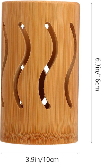 Cabilock Bamboo Utensil Holder, Spoon Chopstick Storage Bin Knives Forks Organizer Tableware Container Kitchen Ware Flatware Spatula Bucket for Kitchen Counter Pantry