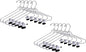 Quality Hangers Pant Hanger 60-Pack, Heavy-Duty Add-On Skirt Hangers with Wide Clips, Multi-Stackable, Chrome Finish