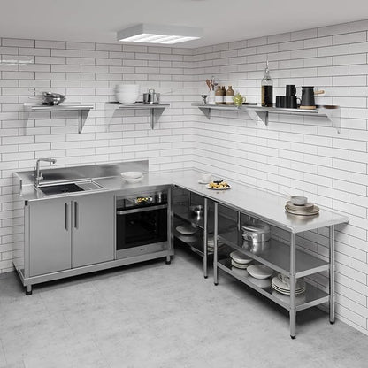 AmGood 10 in. x 36 in. Stainless Steel Wall Shelf | NSF | Metal Shelving | Garage, Laundry, Storage, Utility Room | Restaurant, Commercial Kitchen
