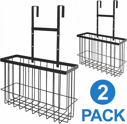 2 Pack Cabinet Door Organizer, Houseware Over the Cabinet Door Organizer, Kitchen Aluminum Foil Organizers for Cutting Board, Baking Sheet, Foil, Plastic Wrap, Kitchen Organizers and Storage, Black