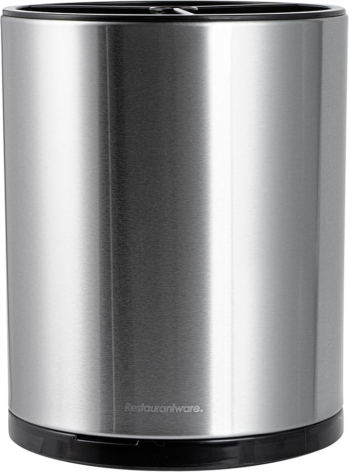 Restaurantware Stainless Steel Utensil Holder 1 Count 6.2 x 6.2 x 7.9 Inches Durable Cutlery Storage Flatware Organizer Rust-Resistant Sink Caddy Silver Kitchenware Holder