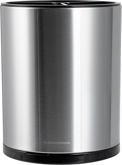 Restaurantware Stainless Steel Utensil Holder 1 Count 6.2 x 6.2 x 7.9 Inches Durable Cutlery Storage Flatware Organizer Rust-Resistant Sink Caddy Silver Kitchenware Holder