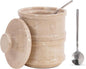 Radicaln Handmade Marble Brown 5” Dual Salt Cellar & Brown Sugar Keeper – 2” Each Herb Jar Salt Dish Kitchen Accesorries – Ideal For Jewelry, Butter, Sugar & Home Décor