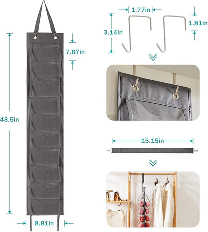 YOUDENOVA Legging Organizers for Closet, Hanging Closet Organizers with 20 Compartments for Tshirt, Jeans, Socks, Yoga Leggings, Grey