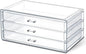 1 Pc Acrylic Storage Drawers, 9.3 X 5.3 X 4 Inch Clear Storage Drawers with 3 Drawer Stackable Makeup Organizer Cosmetic Display Case Stationery Organizer for Dresser, Bathroom, Vanity, Countertop