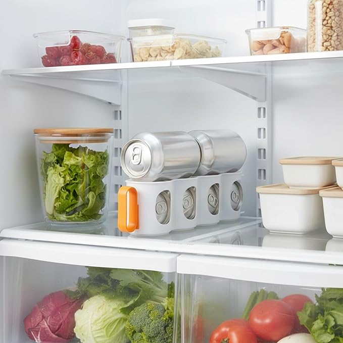 Stacking Can Dispenser, Vertical Soda Organizer Rack for Fridge & Pantry, Slim PP Plastic Storage