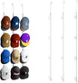 HapiRm Over Door Hat Rack - 3 Packs Hat Organizer with 12 Hooks Design, Hanging Baseball Cap Organizer Storage Holds Up to 60 Caps for Door, Bedroom, Closet (White)