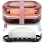 Leakproof Travel Soap Case with Lid | Draining Soap Bar Holder & Dish with Silicone Strap | Includes Mesh Soap Bag | for Shower, Bathroom, Camping, Gym (Red)