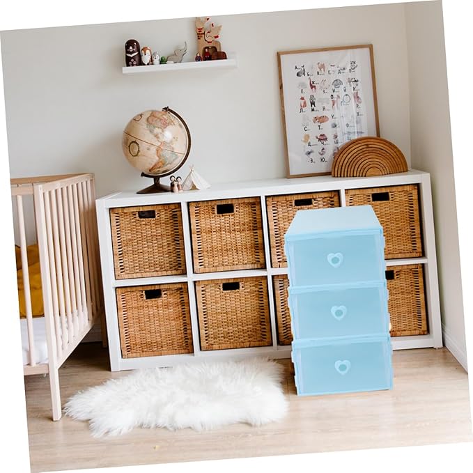 3Pcs Style Transparent Shoe Boxes Dustproof Moisture-resistant PP Plastic Storage Containers with Large Capacity and Slot Design for Socks Cosmetics Organization