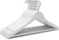 White Wood Bridal Dress Hangers Wooden Coat Hanger, Heavy Duty Clothes Hangers for Shirts, Jackets, Pants, Wedding Dress, Bridesmaid Suits 10 Pack-HL01W