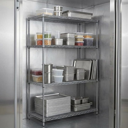 Quantum Storage Systems WR63-1830GY Wire Shelving 4 Shelf Wire Starter Units, 18" x 30" x 63", Gray Epoxy