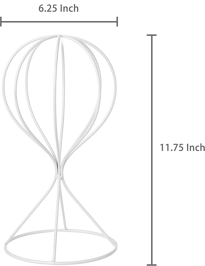 MyGift 2 Pcs Hat Holder Stand, Baseball Cap Organizer Storage, Wig Fedora Display Rack (White)