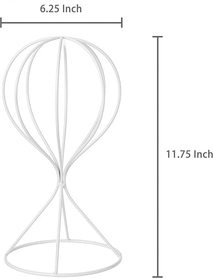 MyGift 2 Pcs Hat Holder Stand, Baseball Cap Organizer Storage, Wig Fedora Display Rack (White)