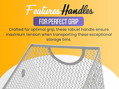 YBM HOME Household Wire Mesh Open Bin Shelf Storage Basket Organizer Black For Kitchen Pantry, Cabinet, Fruits, Vegetables, Pantry Items Toys 10” x 9” x 6”, 2-Pack, Black