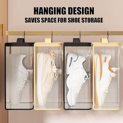 PVC Shoe Organizers for Travel with Meshes Design to Odors Ideal for Suitcases Backpacks and Home Closet Storage Hanging Shoe Organizers