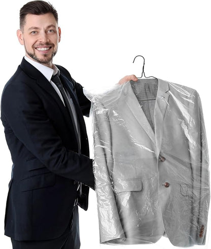 50 Pack Drip Dry Wire Hanger Bulk 16 Inch Galvanized Steel Clothes Coat Hangers with Plastic Coating Dry Cleaner Suit Holders for Home Caped Clothing (Black)
