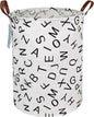 Laundry Basket Canvas Fabric Collapsible Organizer Basket for Storage Bin Toy Bins Gift Baskets Bedroom Clothes Children Nursery Hamper (Alphabet)
