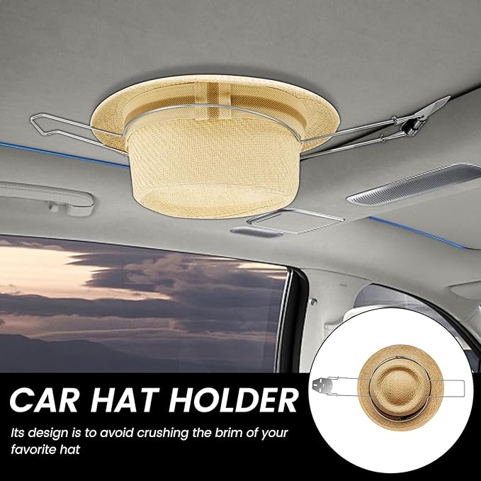 Cowboy Hat Holder for Truck SUV Car, Built-in Spring Design | Firm & Stable | Hat Organizer Stand for Truck Car Accessories