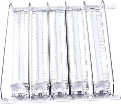 Fridge Drink Dispenser – Self-Pushing Soda Can for Refrigerator, Beverage Holder for Home Kitchen, White (5PCS), Compatible with Standard 12oz Cans