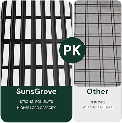 SunsGrove 4x6 Overhead Garage Storage Rack Organization, Adjustable Ceiling Mounted Storage Racks, 800LBS Weight Capacity, 22"-40" Ceiling Dropdown, Hammertone Black