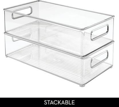 iDesign Stackable Fridge Bin - Kitchen Storage Bin for Pantry, Cabinets, or Fridge, Set of 6, Clear