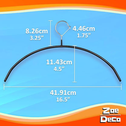 Clothes Hangers - 20 Pack, Black - Solid Premium Steel Iron Clothing & Sweater Hangers - Non-Slip No Shoulder Bumps with Grippy Coating - Sleek, Slim & Rounded - Space Saving Solution - by Zoe Deco