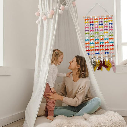 SYGY Bow Holder - Organizer for Hair Bows, Clips, Ties, Headbands & Accessories - Wall Hanging Decor