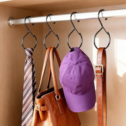 Belt Ring Hanger, 8 Pack Space-Saving Belt Organizer for Closet, Rust-Resistant Hanger forBelts, Scarves, Ties and Accessories, Multi-Purpose Closet Storage, Black (8PCS)