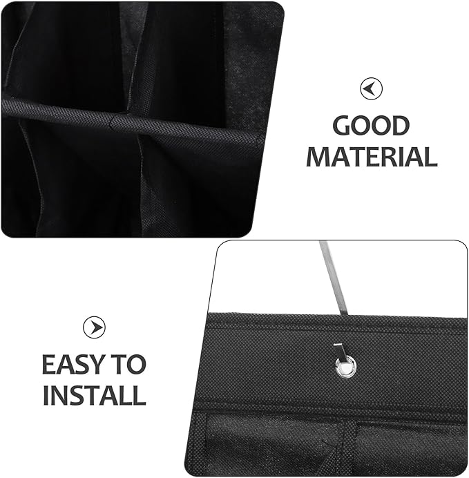 YARNOW The Door Hanging Shoe Organizer with 12 Pockets Foldable Black Oxford Cloth Shoe Storage Rack for Narrow Doors Entryway and Closet